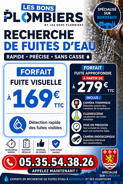 Recherche de Fuite eau Gradignan